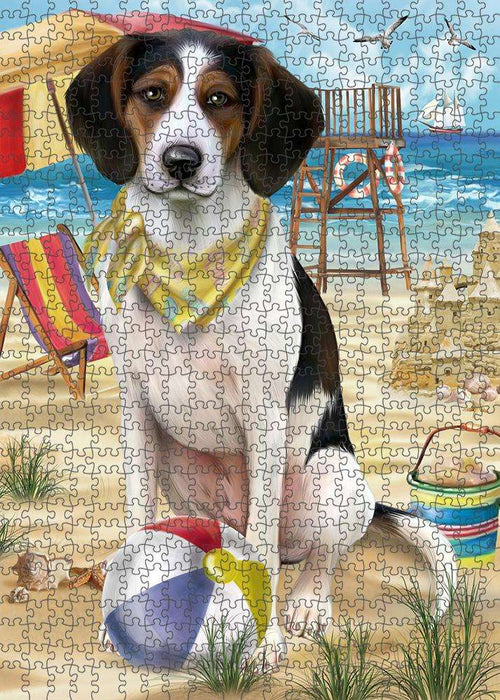 Pet Friendly Beach Treeing Walker Coonhound Dog Puzzle with Photo Tin PUZL54021