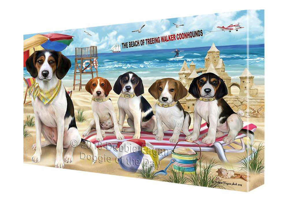 Pet Friendly Beach Treeing Walker Coonhounds Dog Canvas Wall Art CVS66652