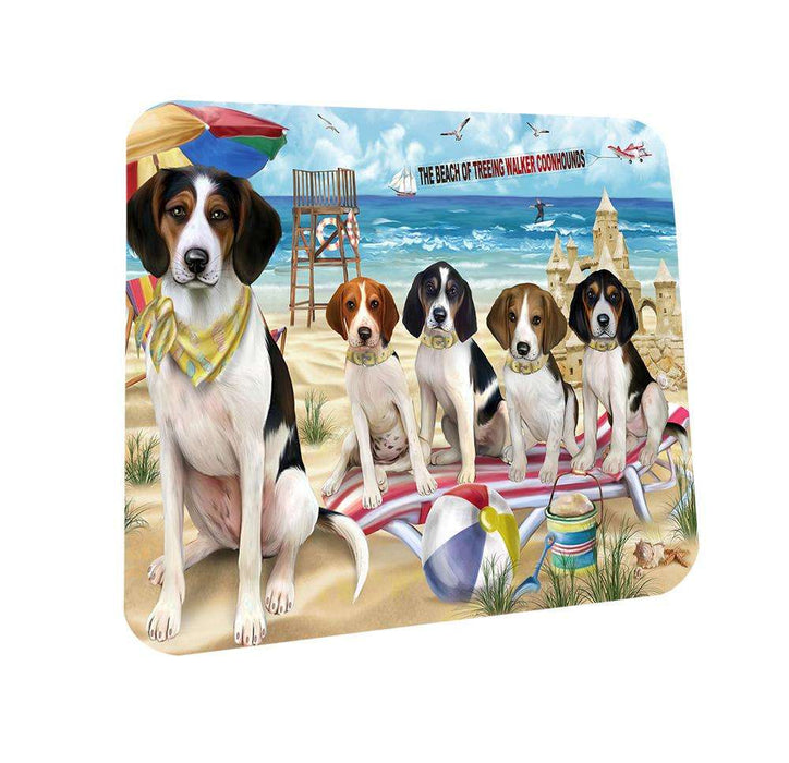 Pet Friendly Beach Treeing Walker Coonhounds Dog Coasters Set of 4 CST50059 Coasters Set of 4 CST50059