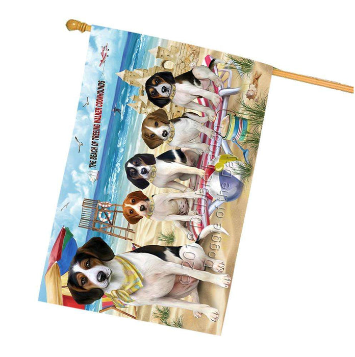 Pet Friendly Beach Treeing Walker Coonhounds Dog House Flag FLG50065