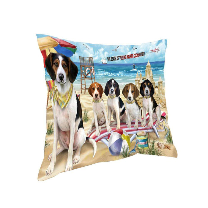 Pet Friendly Beach Treeing Walker Coonhounds Dog Pillow PIL56256