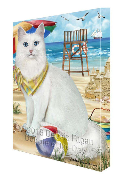 Pet Friendly Beach Turkish Angora Cat Canvas Print Wall Art Décor CVS105686