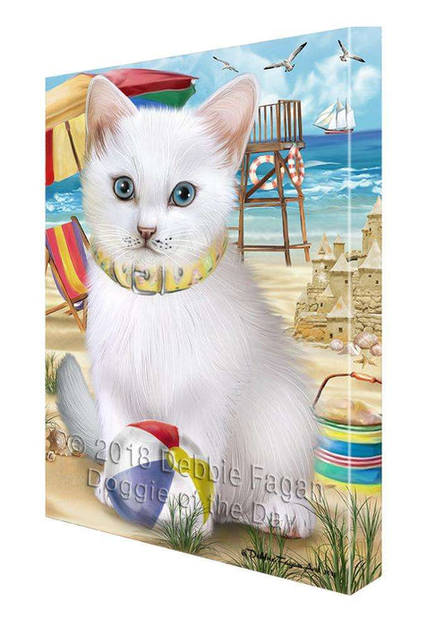 Pet Friendly Beach Turkish Angora Cat Canvas Print Wall Art Décor CVS105695