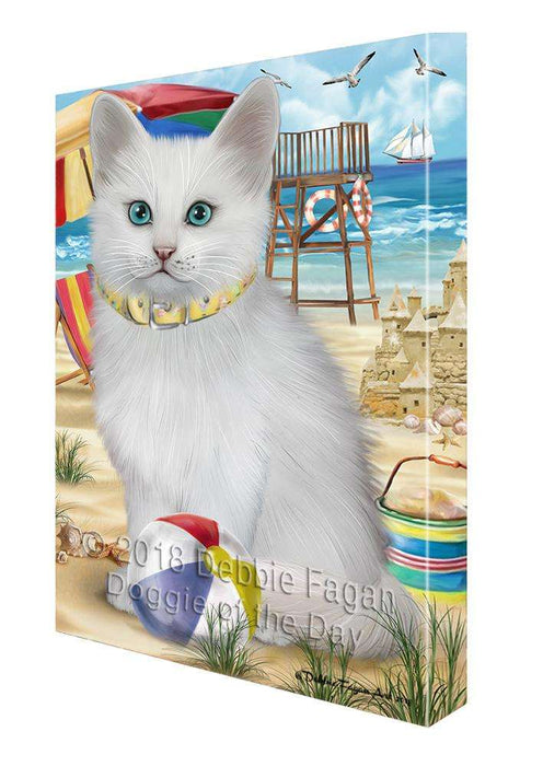 Pet Friendly Beach Turkish Angora Cat Canvas Print Wall Art Décor CVS105704