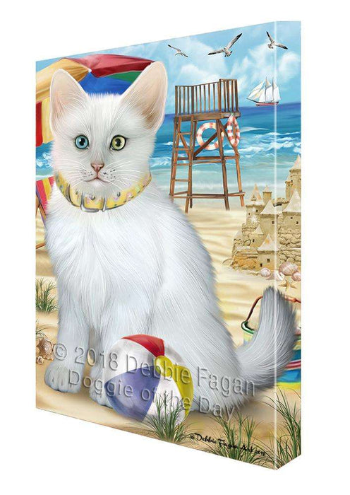 Pet Friendly Beach Turkish Angora Cat Canvas Print Wall Art Décor CVS105713
