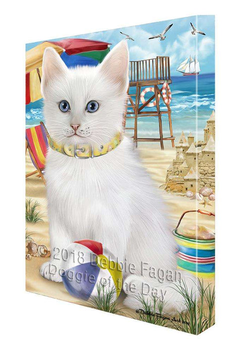 Pet Friendly Beach Turkish Angora Cat Canvas Print Wall Art Décor CVS105722