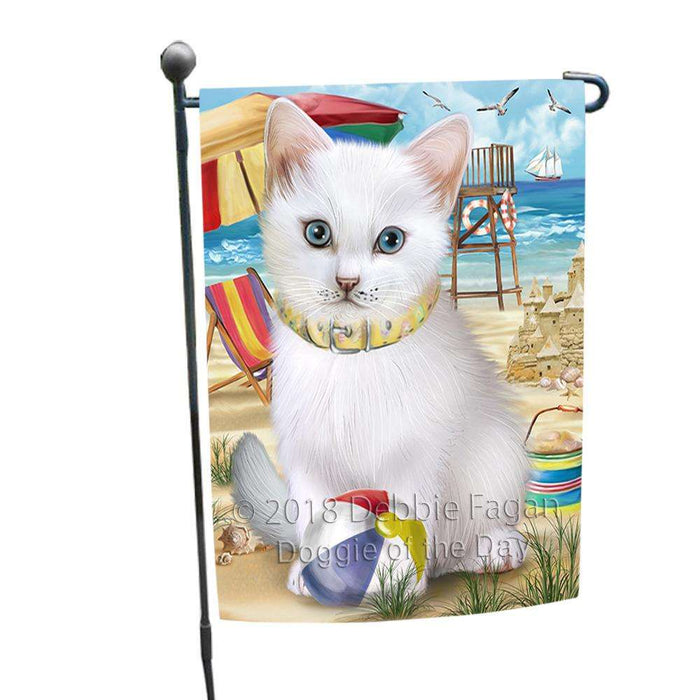 Pet Friendly Beach Turkish Angora Cat Garden Flag GFLG54267