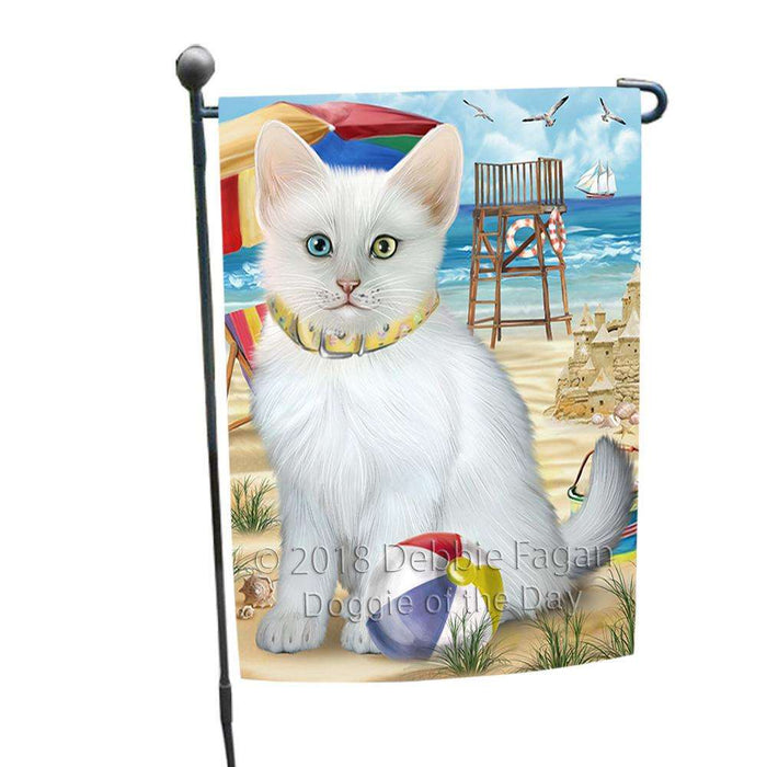 Pet Friendly Beach Turkish Angora Cat Garden Flag GFLG54269