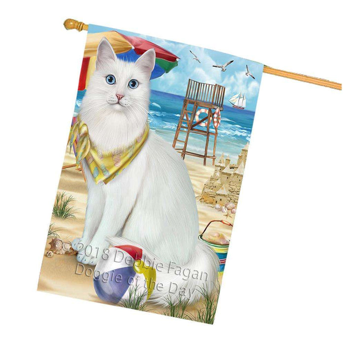 Pet Friendly Beach Turkish Angora Cat House Flag FLG54402