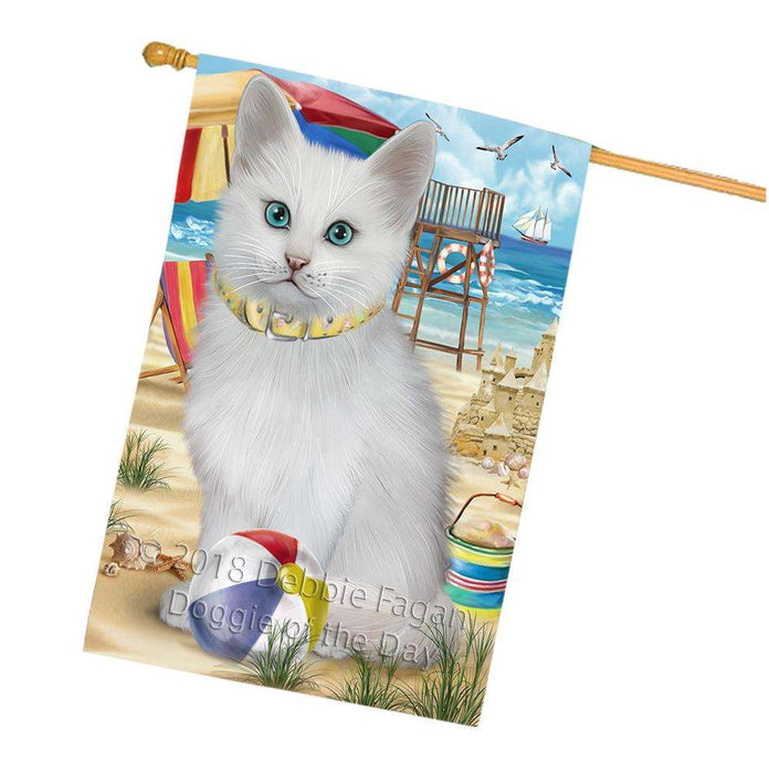 Pet Friendly Beach Turkish Angora Cat House Flag FLG54404
