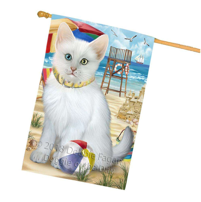 Pet Friendly Beach Turkish Angora Cat House Flag FLG54405