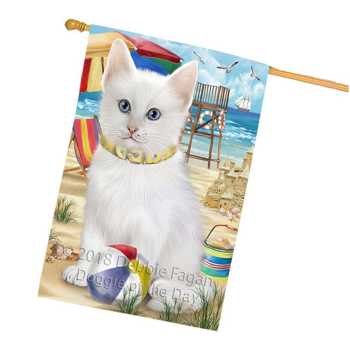 Pet Friendly Beach Turkish Angora Cat House Flag FLG54406