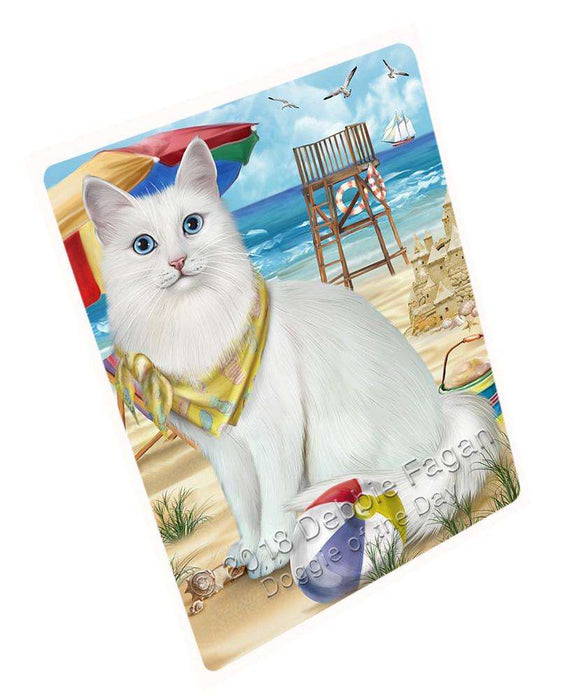 Pet Friendly Beach Turkish Angora Cat Large Refrigerator / Dishwasher Magnet RMAG86106