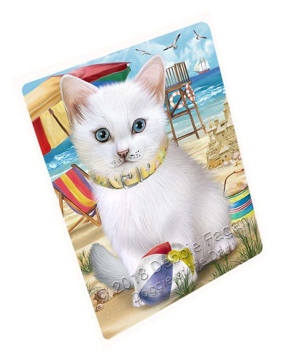 Pet Friendly Beach Turkish Angora Cat Large Refrigerator / Dishwasher Magnet RMAG86112