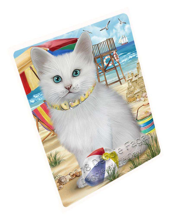 Pet Friendly Beach Turkish Angora Cat Large Refrigerator / Dishwasher Magnet RMAG86118