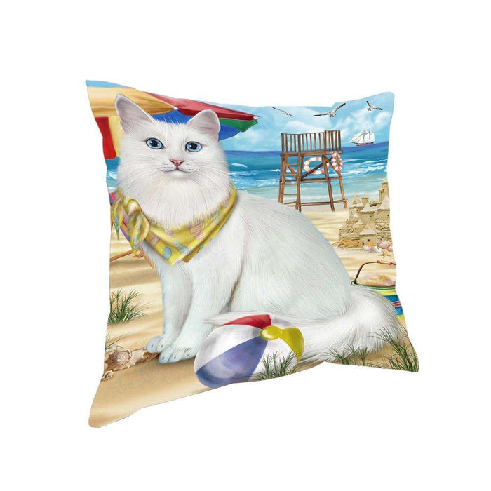 Pet Friendly Beach Turkish Angora Cat Pillow PIL73440