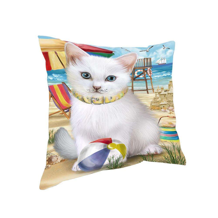 Pet Friendly Beach Turkish Angora Cat Pillow PIL73444