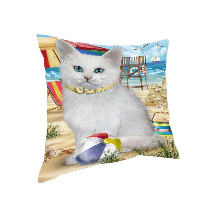 Pet Friendly Beach Turkish Angora Cat Pillow PIL73448