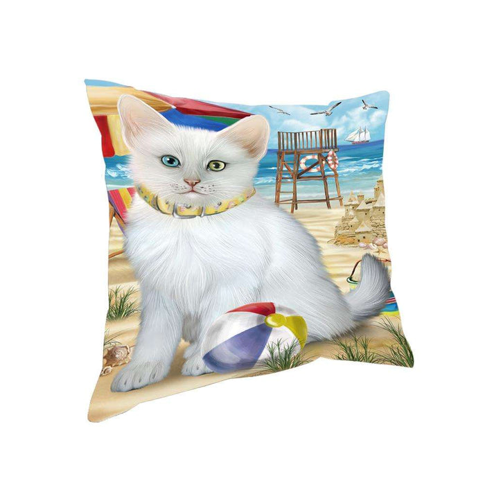 Pet Friendly Beach Turkish Angora Cat Pillow PIL73452