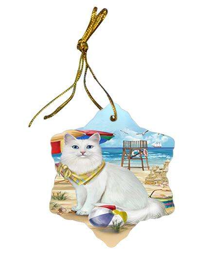 Pet Friendly Beach Turkish Angora Cat Star Porcelain Ornament SPOR54195