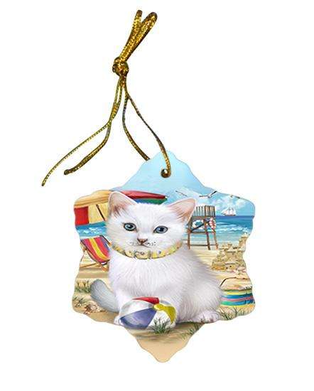Pet Friendly Beach Turkish Angora Cat Star Porcelain Ornament SPOR54196