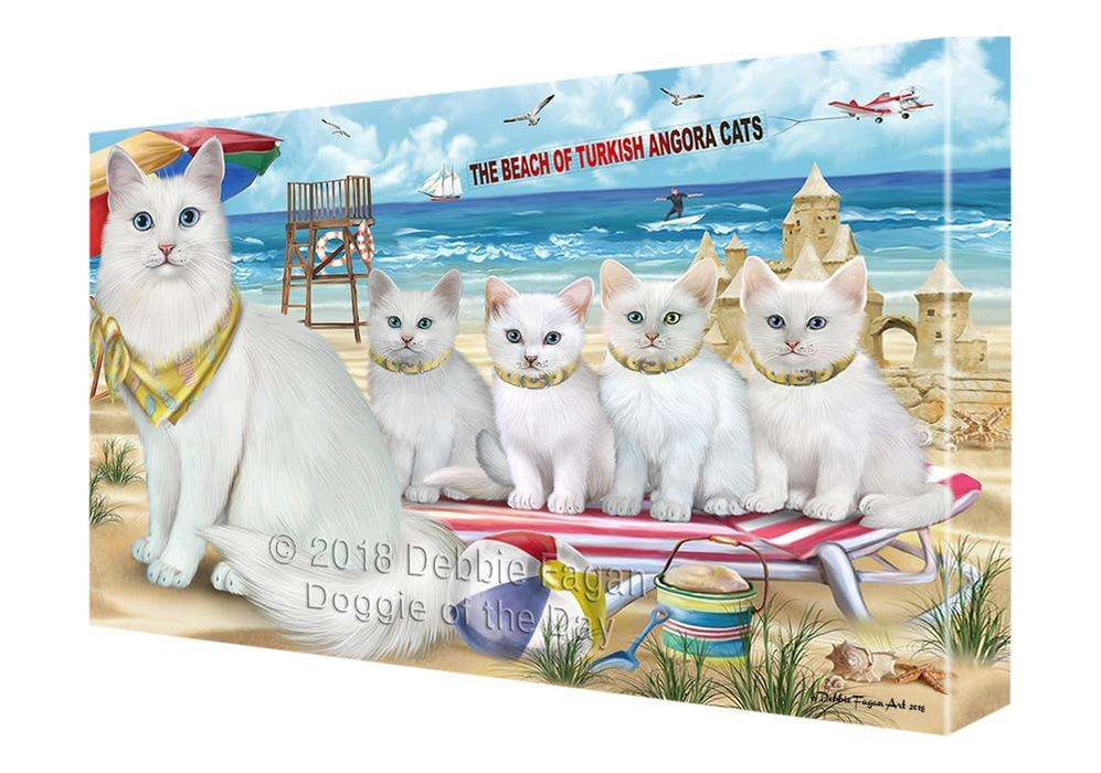 Pet Friendly Beach Turkish Angora Cats Canvas Print Wall Art Décor CVS105677