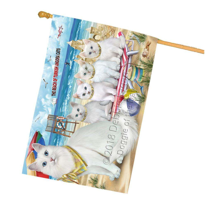 Pet Friendly Beach Turkish Angora Cats House Flag FLG54401
