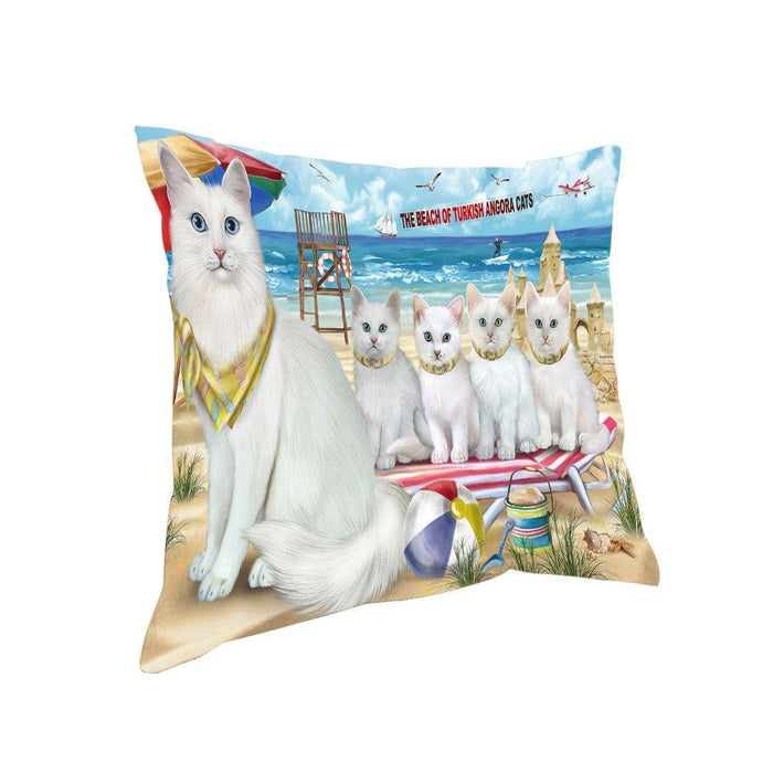 Pet Friendly Beach Turkish Angora Cats Pillow PIL73436