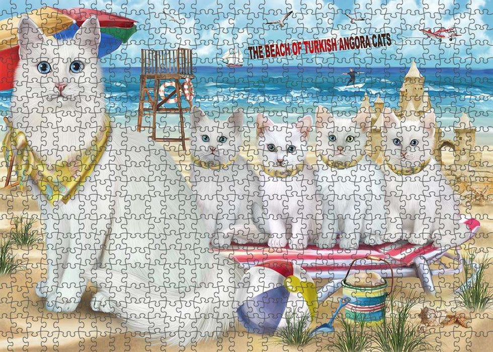 Pet Friendly Beach Turkish Angora Cats Puzzle with Photo Tin PUZL83968