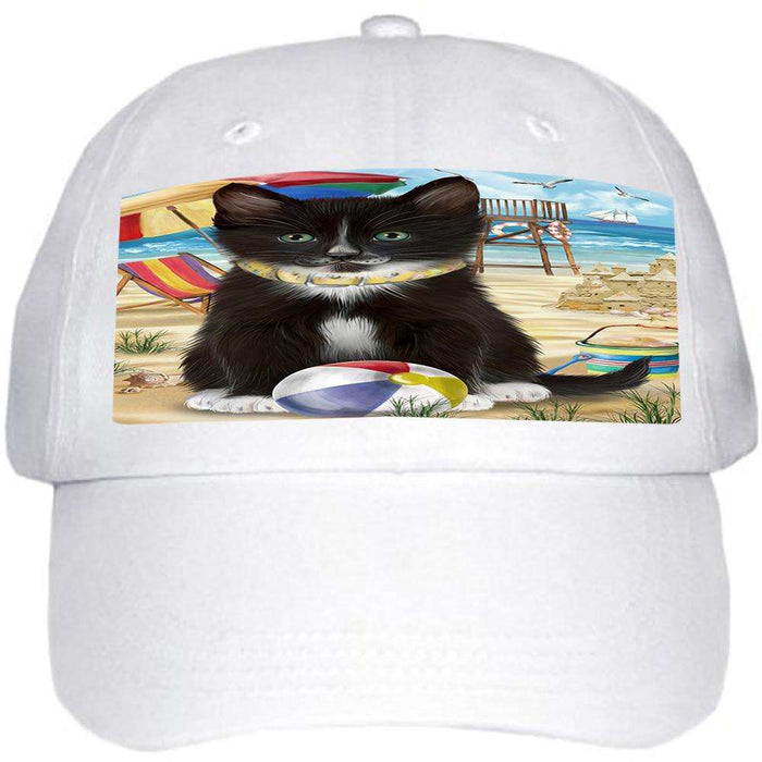 Pet Friendly Beach Tuxedo Cat Ball Hat Cap HAT58569
