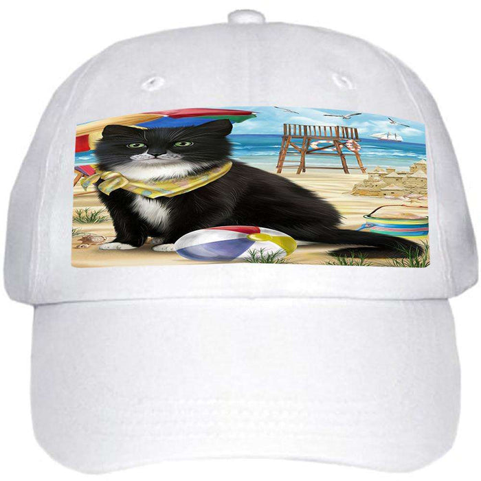 Pet Friendly Beach Tuxedo Cat Ball Hat Cap HAT58575