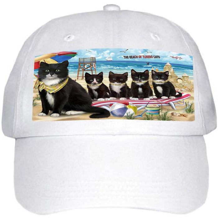 Pet Friendly Beach Tuxedo Cat Ball Hat Cap HAT58578