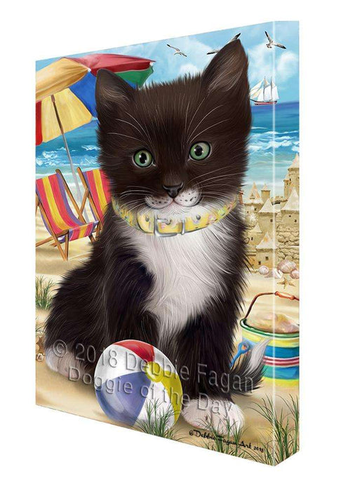 Pet Friendly Beach Tuxedo Cat Canvas Print Wall Art Décor CVS81764