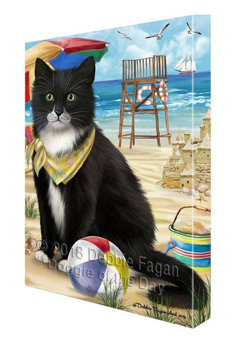Pet Friendly Beach Tuxedo Cat Canvas Print Wall Art Décor CVS81791