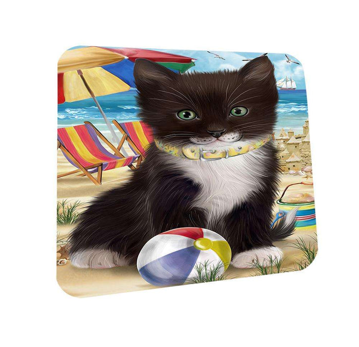 Pet Friendly Beach Tuxedo Cat Coasters Set of 4 CST51570