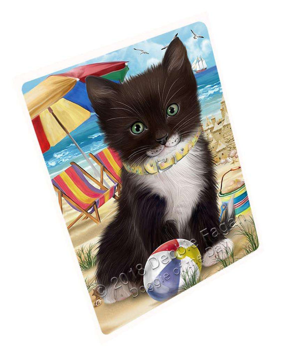 Pet Friendly Beach Tuxedo Cat Large Refrigerator / Dishwasher Magnet RMAG70164