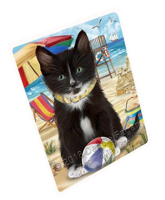 Pet Friendly Beach Tuxedo Cat Large Refrigerator / Dishwasher Magnet RMAG70170