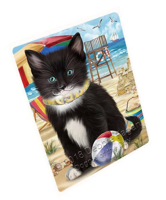 Pet Friendly Beach Tuxedo Cat Large Refrigerator / Dishwasher Magnet RMAG70176