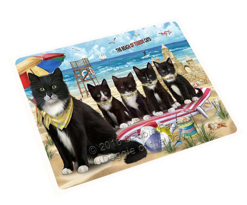 Pet Friendly Beach Tuxedo Cat Large Refrigerator / Dishwasher Magnet RMAG70188