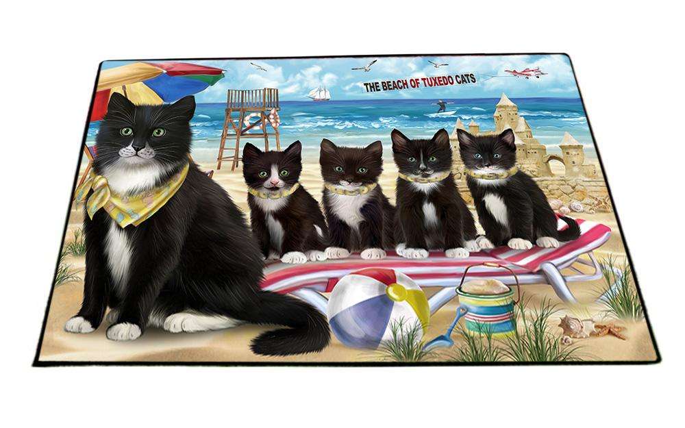 Pet Friendly Beach Tuxedo Cats Floormat FLMS51216