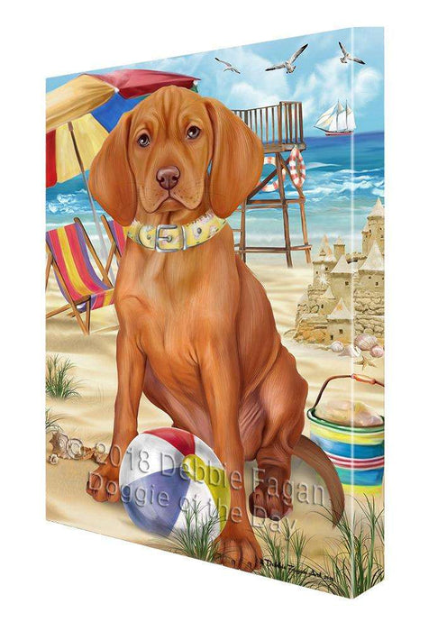 Pet Friendly Beach Vizsla Dog Canvas Wall Art CVS66715