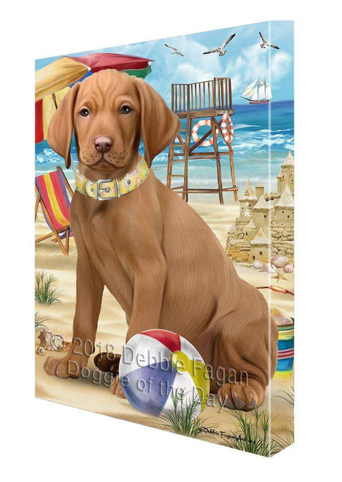 Pet Friendly Beach Vizsla Dog Canvas Wall Art CVS66724