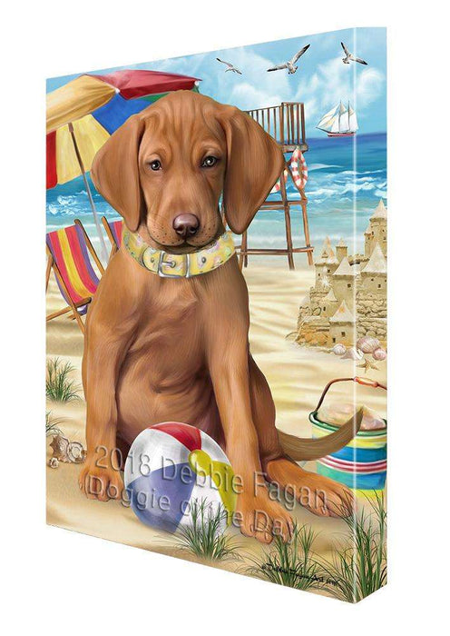 Pet Friendly Beach Vizsla Dog Canvas Wall Art CVS66733