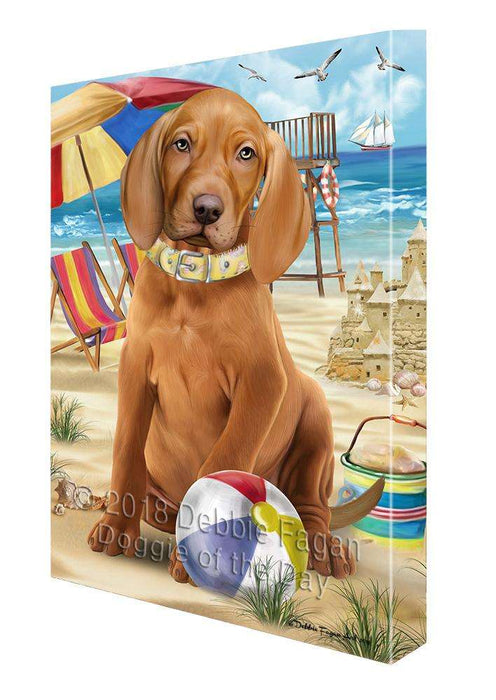 Pet Friendly Beach Vizsla Dog Canvas Wall Art CVS66742