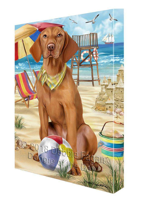 Pet Friendly Beach Vizsla Dog Canvas Wall Art CVS66751