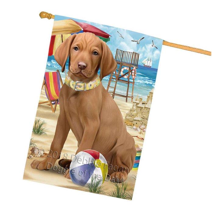 Pet Friendly Beach Vizsla Dog House Flag FLG50073