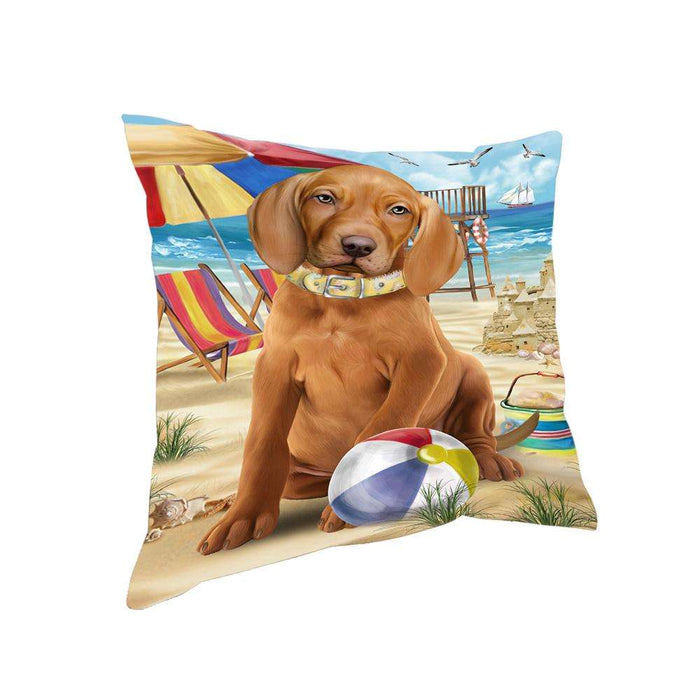 Pet Friendly Beach Vizsla Dog Pillow PIL56296