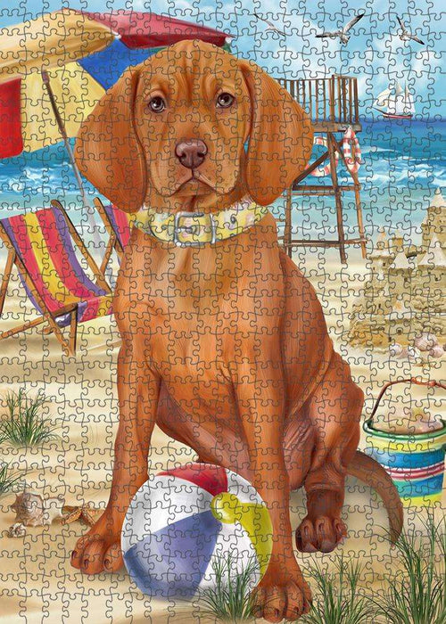 Pet Friendly Beach Vizsla Dog Puzzle with Photo Tin PUZL54027