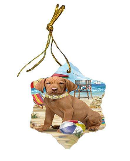 Pet Friendly Beach Vizsla Dog Star Porcelain Ornament SPOR50100