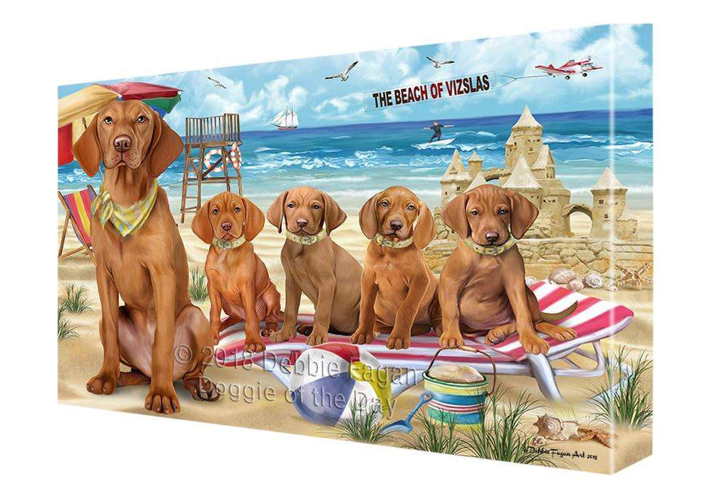 Pet Friendly Beach Vizslas Dog Canvas Wall Art CVS66706